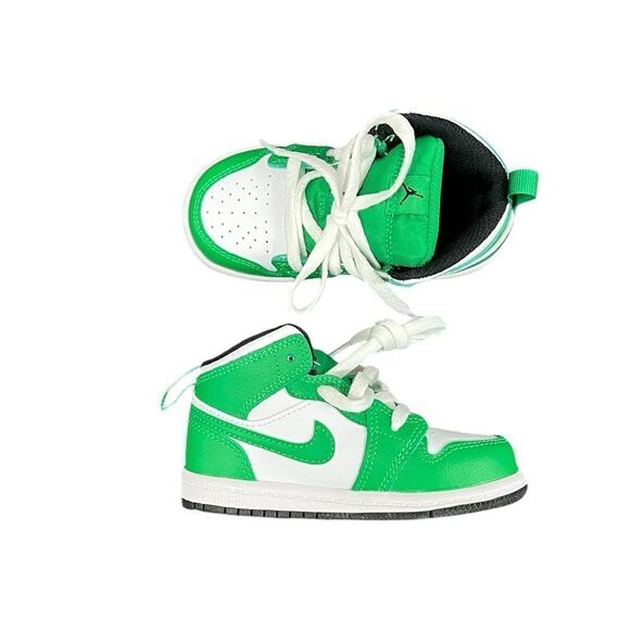 Nike Jordan 1 Mid Toddlers Shoes, Green, New